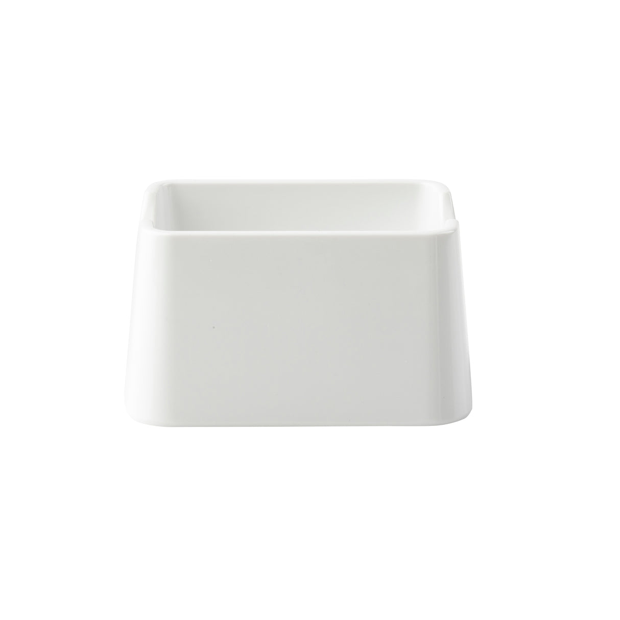 A plain, white, rectangular ceramic bowl from the Sierra Collection is centered on a white background. Ideal as a sugar packet holder, it appears simple and modern, with smooth, clean lines and no visible patterns or textures.