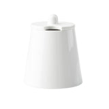 A white, conical ceramic sugar bowl from the Sierra Collection Sugar Jar line, featuring a matching lid with a rounded knob and notch for a spoon. The design is simple and modern against a plain white background.