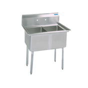 BK Resources BKS-2-18-12 Sink Two Compartment 41"W X 23-13/16"D X 43-3/4"H Overall Size