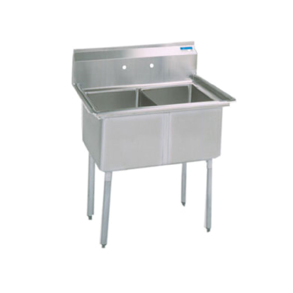 BK Resources BKS-2-1620-12 Sink Two Compartment 37"W X 25-13/16"D X 43-3/4"H Overall Size