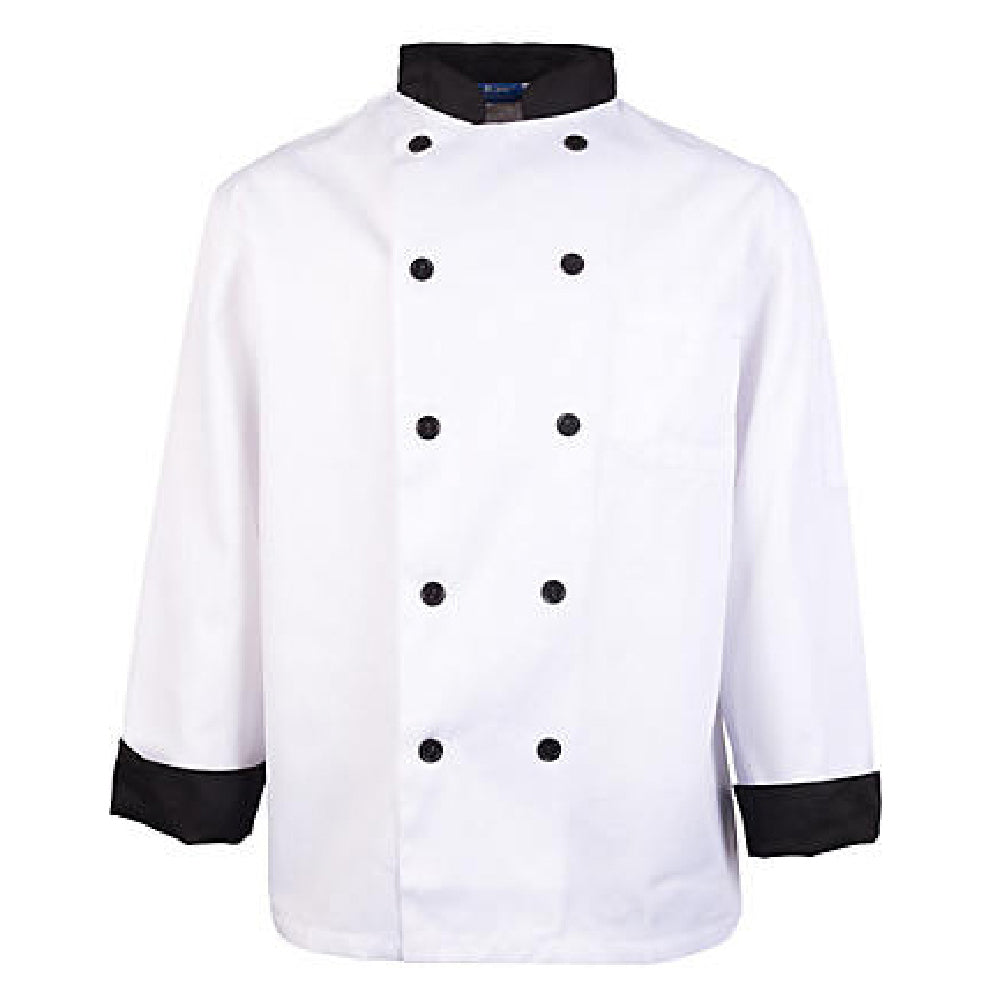 KNG 10483XL Kng 3xl Chef Coat Executive Black Trim