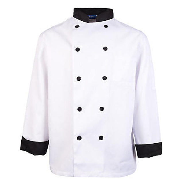 AllPoints 10484XL 4xl Executive Chef Coat Black Trim