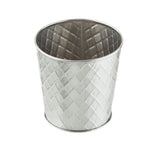 A small, empty Lattice Collection Cup with a diamond-patterned, textured exterior and smooth interior. This 23 oz cup is crafted from stainless steel and features a slightly flared opening, photographed against a plain white background.