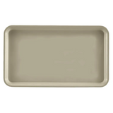 A beige rectangular Camtray with rounded corners and raised edges, shown from above on a white background. This high-impact fiberglass tray features a simple, smooth surface with no visible patterns or decorations.