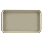A beige rectangular Camtray with rounded corners and raised edges, shown from above on a white background. This high-impact fiberglass tray features a simple, smooth surface with no visible patterns or decorations.