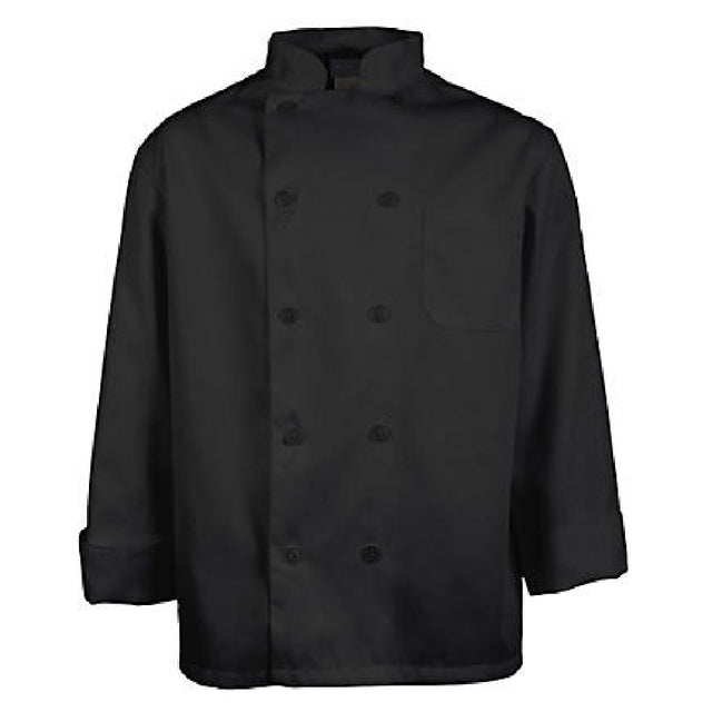 AllPoints 10524XL 4xl Mens Chef Coat Black Long Sleeve