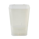 A translucent, rectangular plastic beverage dispenser with slightly rounded edges and a small spout at the bottom center. This 5 gallon replacement reservoir is empty and photographed against a plain white background.