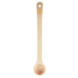 A beige polycarbonate measuring spoon with a textured grip area and long handle. Labeled 1 oz, 30 ml, 2 tbsp in yellow text near the top, the Spoonout is photographed from above on a plain white background.