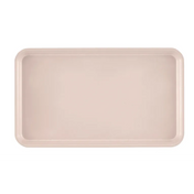 A plain, rectangular Camtray made from high-impact fiberglass, light beige with rounded corners and a shallow raised edge. The dishwasher safe tray is empty and photographed from above against a plain white background.