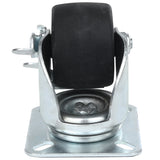 A single Empura Parts swivel caster with brake features a black rubber wheel mounted in a silver metal bracket and base. The base has four holes for mounting screws, and a locking mechanism is visible on the side of the bracket.
