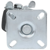 A close-up view of a metal toggle switch mounted on a square metal plate, similar to those found in Empura Refrigeration units. The plate has raised “OFF” and “ON” labels, and the switch is centered in the OFF position.