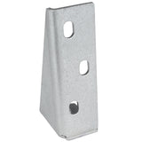 A silver metal corner bracket with a right-angle shape, three oval mounting holes on the vertical face, and slightly textured finish. This Empura Refrigeration part is designed for joining or reinforcing two surfaces at a 90-degree angle.