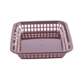A square, shallow Grande Platter Basket with a grid-like pattern on the sides and a solid base. This reddish-brown dishwasher safe basket is photographed against a plain white background.