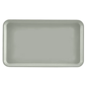 A rectangular, shallow Camtray in light gray high-impact fiberglass, with rounded corners and slightly raised edges, shown from above on a plain white background. This durable, dishwasher safe tray is ideal for everyday use.
