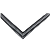 Close-up of the corner of a black Door Gasket, forming a sharp right angle with grooves and flexible structure—likely part of Empura Refrigeration models like E-KPP93, used to seal windows or doors and prevent air or water leakage.