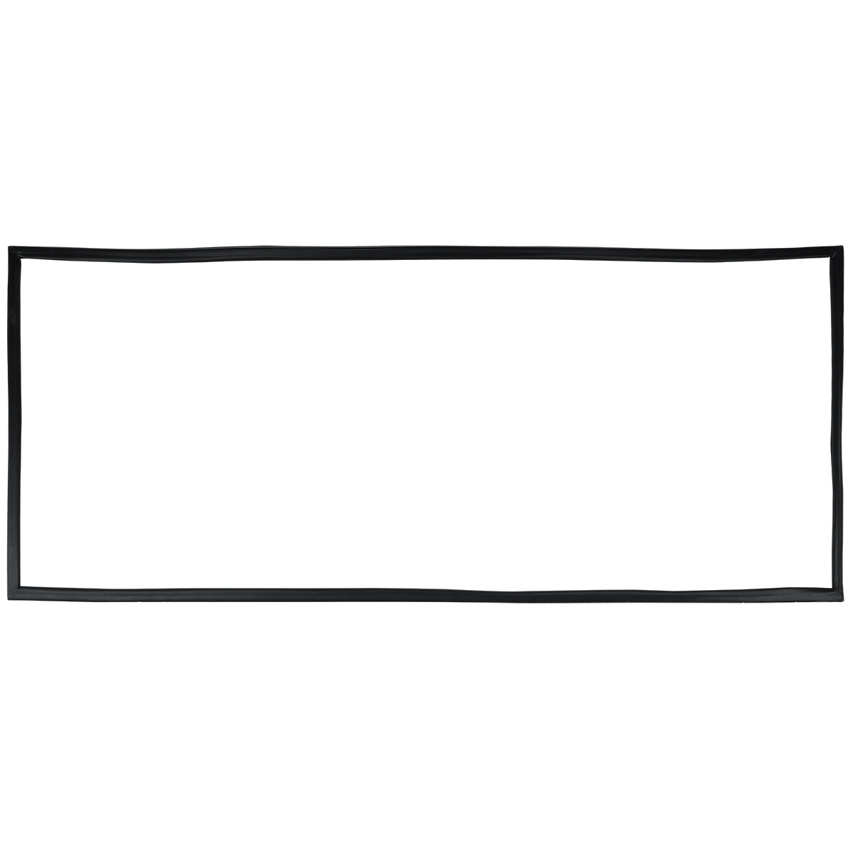 A simple black rectangular frame, reminiscent of an EGM-16FB door gasket for Empura Refrigeration, features uneven, slightly wavy edges and sits on a plain white background. The empty interior emphasizes the blank space inside.
