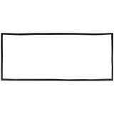 A simple black rectangular frame, reminiscent of an EGM-16FB door gasket for Empura Refrigeration, features uneven, slightly wavy edges and sits on a plain white background. The empty interior emphasizes the blank space inside.