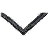 A close-up of an Empura Parts door gasket, bent at a 90-degree angle to form a corner with sharp edges, set against a white background. The strip has a slightly shiny surface and visible seams where the two sides meet.