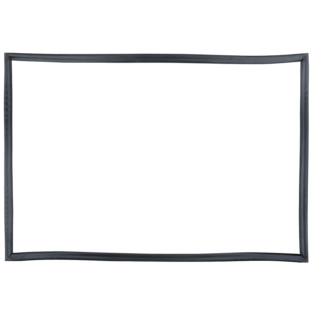 A simple, empty rectangular black frame with slightly wavy edges, resembling a Door Gasket like the Empura Refrigeration E-KBB903B, set against a plain white background. Its thin border creates a minimalist look, free from any decorations or embellishments.