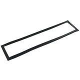 A rectangular black rubber door gasket, compatible with Empura Refrigeration units like the E-KCBR48, lies flat against a white background. It features slightly rounded edges and is designed to create a flexible, reliable seal between two surfaces.
