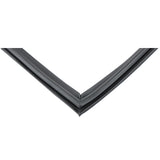 Close-up of a black rubber door gasket, arranged in a V shape pointing downward, showing the flexible, grooved material and smooth texture—ideal for sealing windows, doors, or Empura Refrigeration E-KCBR72 units to block air, water, or dust.