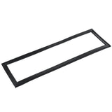 A black rectangular rubber door gasket, compatible with Empura Refrigeration E-KCBR72, is shown against a white background. It features smooth edges and a flexible hollow center, ideal for sealing or fitting applications.