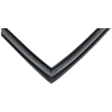 Close-up of a black rubber weatherstripping seal forming a sharp V shape, commonly used as a door gasket for windows or doors to prevent air and water leaks. The image highlights the smooth texture and angled edges against a white background.