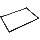 A rectangular, flexible black rubber gasket with uneven edges, photographed on a white background. The E-KDD1 Door Gasket appears to be designed for sealing or insulation and is compatible with Empura Refrigeration units.