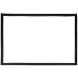 A simple, empty rectangular black picture frame with a thin border, set against a plain white background, features clean, straight edges and sharp corners—echoing the minimalist design seen in Empura Refrigeration units like the E-KDD1 door gasket.