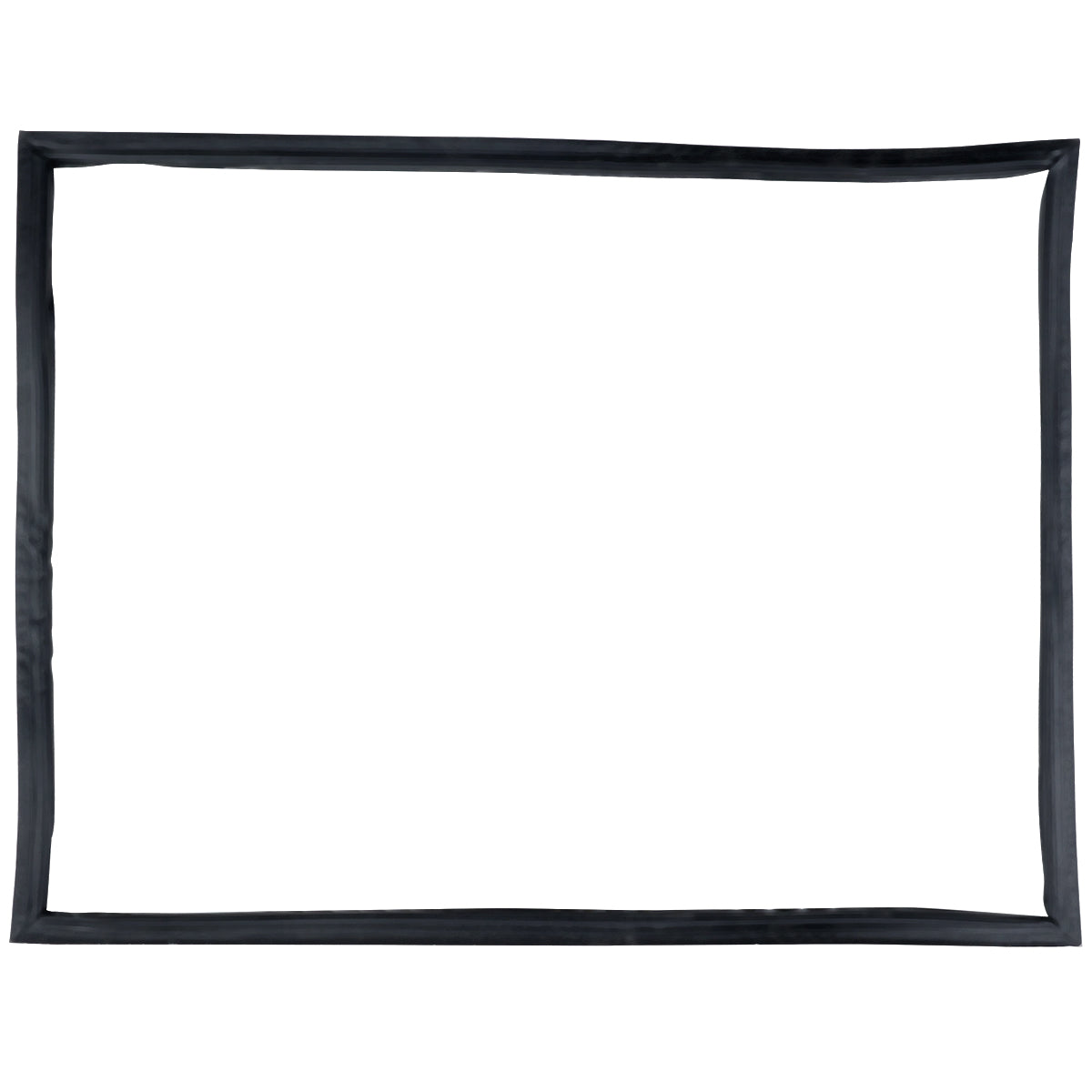 A simple, empty rectangular black frame with slightly uneven edges is centered on a plain white background, resembling a hand-drawn door gasket like those used in Empura Refrigeration. There is nothing inside or outside the frame.