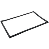 A black rectangular door gasket, model E-KBB48-2G-24, with rounded corners lies flat on a white background. Designed for Empura Refrigeration, the gasket appears flexible and slightly uneven along the edges for a subtle 3D look.