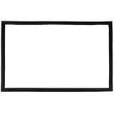 A plain, empty black rectangular picture frame is centered on a white background. Reminiscent of an Empura Refrigeration Door Gasket, the frame is simple and undecorated, with no visible texture; its interior remains completely blank and horizontal.