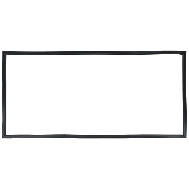 A thin, black, rectangular frame with slightly uneven edges—resembling a Door Gasket from Empura Refrigeration—is centered on a plain white background. The frame is unadorned and encloses a large empty white space.