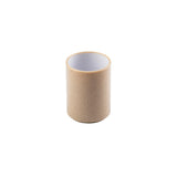 A cylindrical beige cup with a smooth, matte exterior and a glossy white interior, photographed against a plain white background. Resembling a stackable bowl, this minimalist cup has no handles or visible decoration.