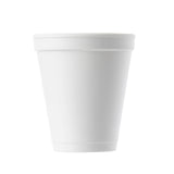 A plain, white, cylindrical 8 oz. cup with a slightly flared rim is shown against a white background. The cup is empty, lightweight, disposable, and has no visible markings or designs. Ideal for use in the Better Burger Collection.