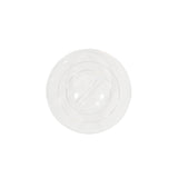 A clear, round acrylic TableCraft replacement lid viewed from above, featuring concentric circles and a small raised handle in the center. The plain white background highlights the transparent lid's simple design.
