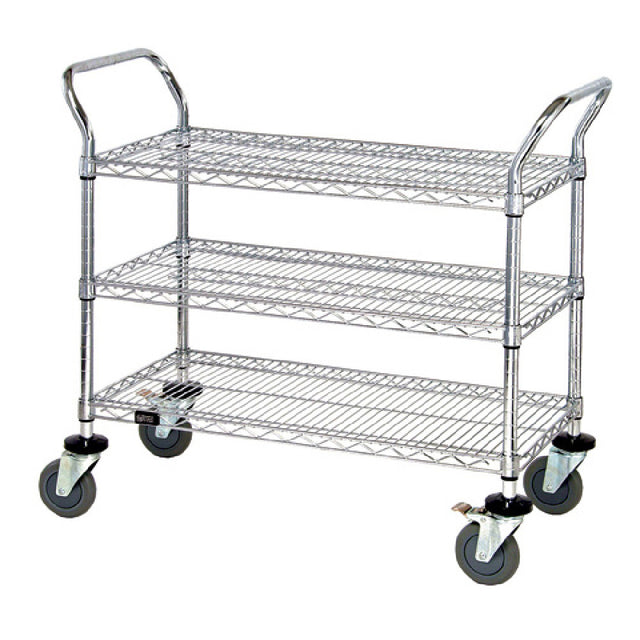 Quantum WRC-2448P-3 Utility Cart 48"W X 24"D X 37-1/2"H (3) Wire Shelves