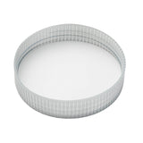 A clear, round, shallow polypropylene petri dish with vertical ridges on the sides is shown on a white background. The TableCraft dish is empty and has a flat, smooth base, perfect for use as a replacement lid or laboratory container.