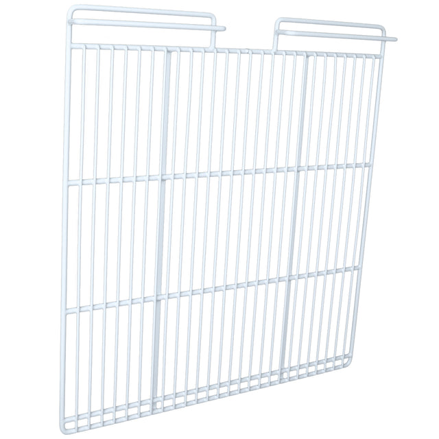 A white metal wire rack with vertical and horizontal bars forming a rectangular grid, this Empura Parts accessory features two raised, parallel handles on top and a small notch or gap at the center of the top edge.