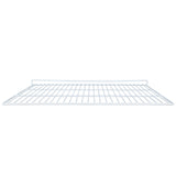 A white metal wire Right Shelf from Empura Parts is shown against a plain white background. The shelf has evenly spaced horizontal and vertical wires, with a small upward lip at the back edge for added support.