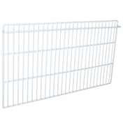 A rectangular white metal wire shelf or panel with evenly spaced bars forms a grid pattern. This lightweight Empura Parts structure is ideal for shelving, storage, or use as a divider. The background is plain white.