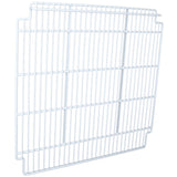 A white, rectangular metal wire shelf or rack from Empura Refrigeration features evenly spaced horizontal and vertical bars in a grid pattern. The slightly raised edges complete this sturdy Right Shelf, shown against a plain white background.