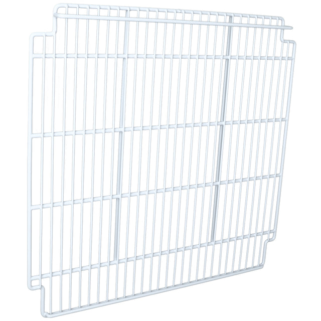 A white, rectangular metal wire shelf or rack from Empura Refrigeration features evenly spaced horizontal and vertical bars in a grid pattern. The slightly raised edges complete this sturdy Right Shelf, shown against a plain white background.