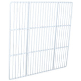 A white, rectangular metal wire rack with vertical and horizontal bars forming a grid pattern. The Right Shelf is slightly tilted, and the background is plain white. The bars are evenly spaced, creating an open and airy structure.