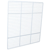 A rectangular metal wire rack with evenly spaced bars forming a grid pattern, this Empura Parts right shelf has a clean, coated white finish with a subtle reflection. It is photographed against a plain white background.