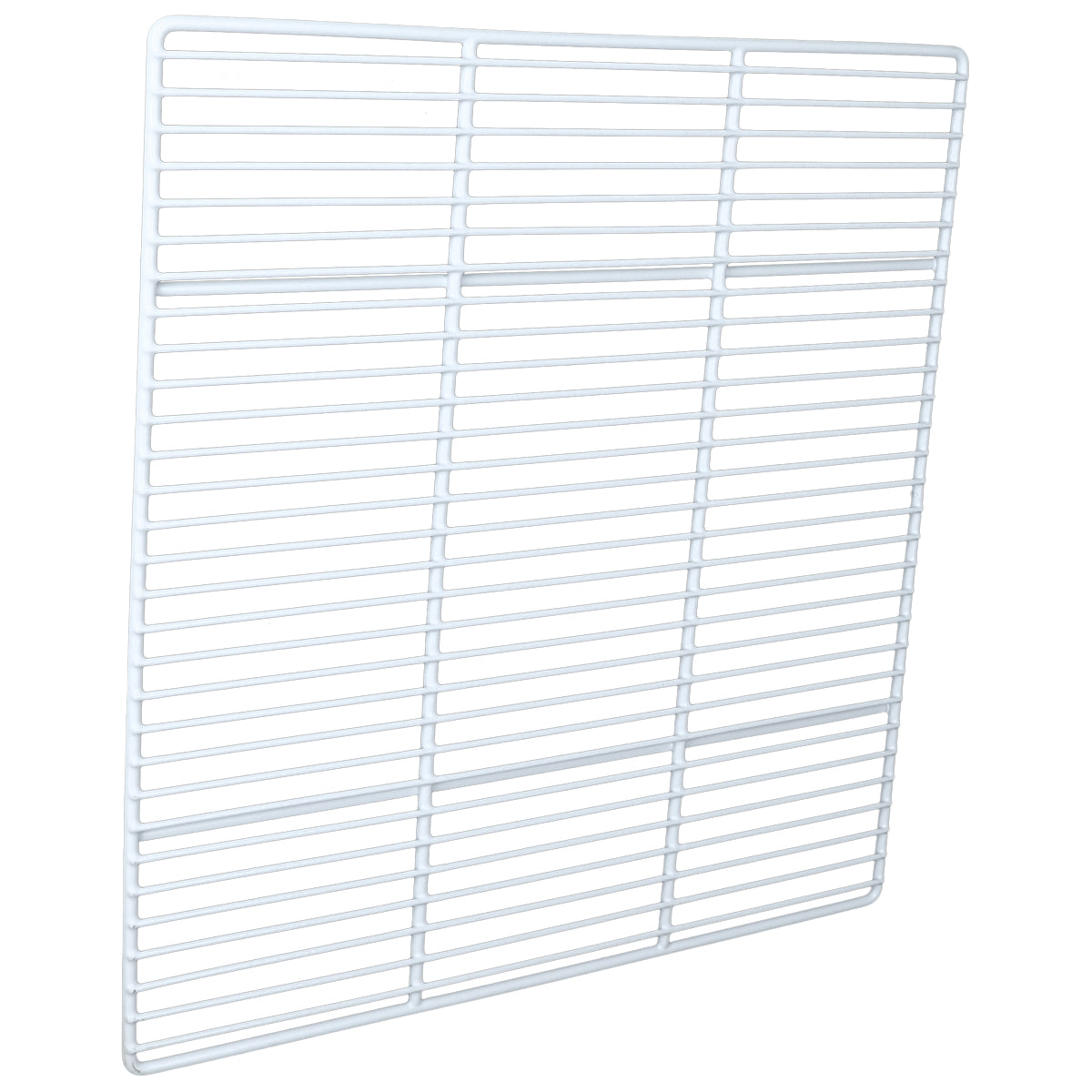 A white metal wire rack or Right Shelf is shown standing upright. The grid consists of evenly spaced horizontal and vertical bars, forming rectangular openings. This clean, simple shelf suits Empura Refrigeration models like E-KBB903B, with no background distractions.