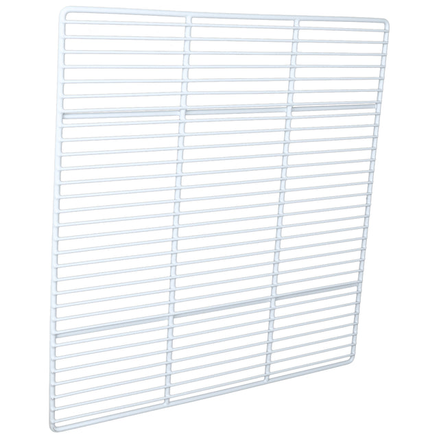 A white metal wire rack or Right Shelf is shown standing upright. The grid consists of evenly spaced horizontal and vertical bars, forming rectangular openings. This clean, simple shelf suits Empura Refrigeration models like E-KBB903B, with no background distractions.