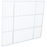 A white, rectangular wire shelf from Empura Parts with evenly spaced horizontal and vertical bars forming a grid pattern. The Left Shelf is angled slightly, showing its flat surface and structure against a plain white background.