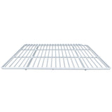 A metal wire Right Shelf viewed from the front. The rectangular shelf features evenly spaced horizontal and vertical bars, forming a grid pattern. The smooth, light gray finish is typical of Empura Parts, set against a plain white background.