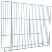 A white metal wire Right Shelf, featuring parallel vertical and horizontal bars in a rectangular grid pattern. The shelf, viewed at a slight angle against a plain white background, is compatible with Empura Refrigeration systems.